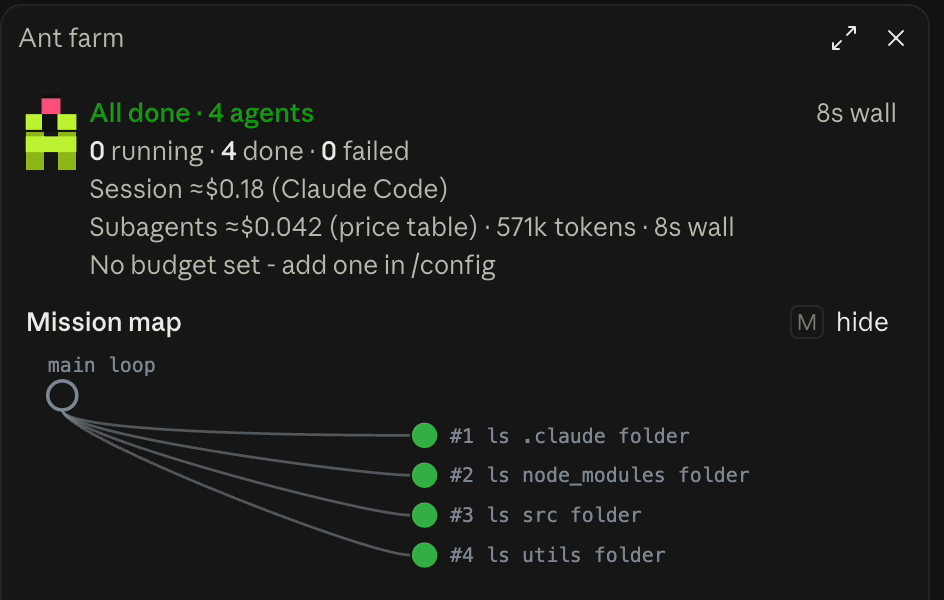 Ant Farm running in Claude Code