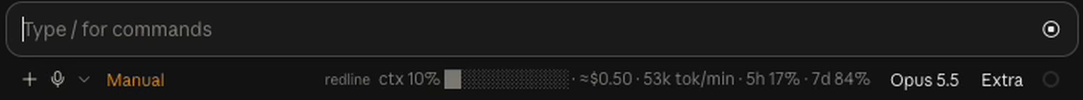 Redline running in Claude Code
